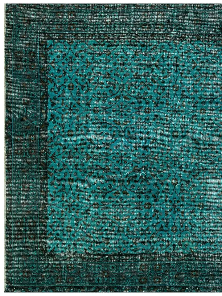 Bohemian Bliss: Hand-Woven Blue Turkish Rug for Your Living Room