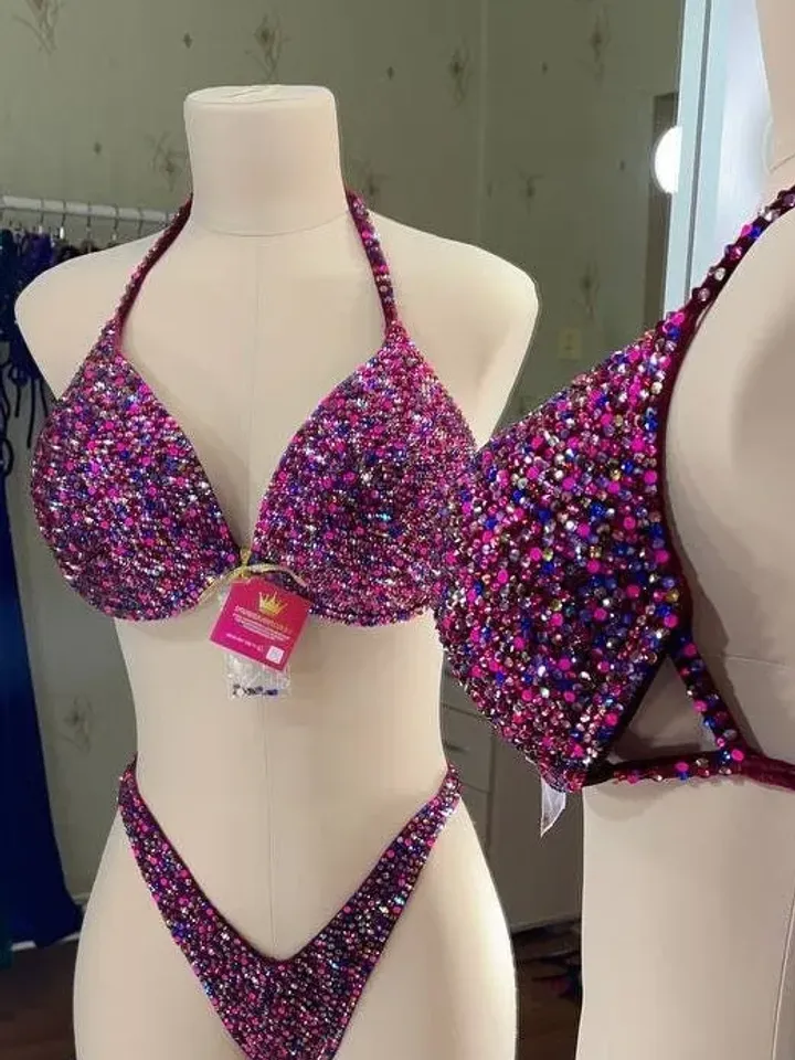Competition Figure Suit with Crystals/Competition Suit/Posing Suit/Rhinestone Fitness NPC,IFBB,WBFF