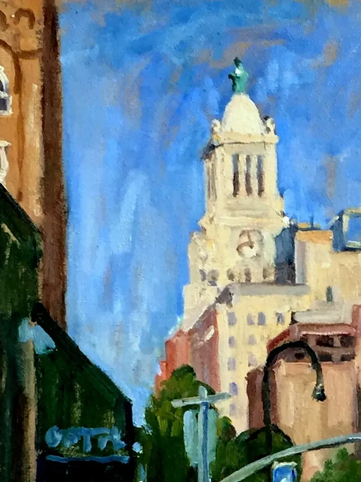Original New York Cityscape Painting -14th Street/NYC- 16x20 Oil on Canvas, Large Urban Impressionist Fine Art, Plein Air Signed Original