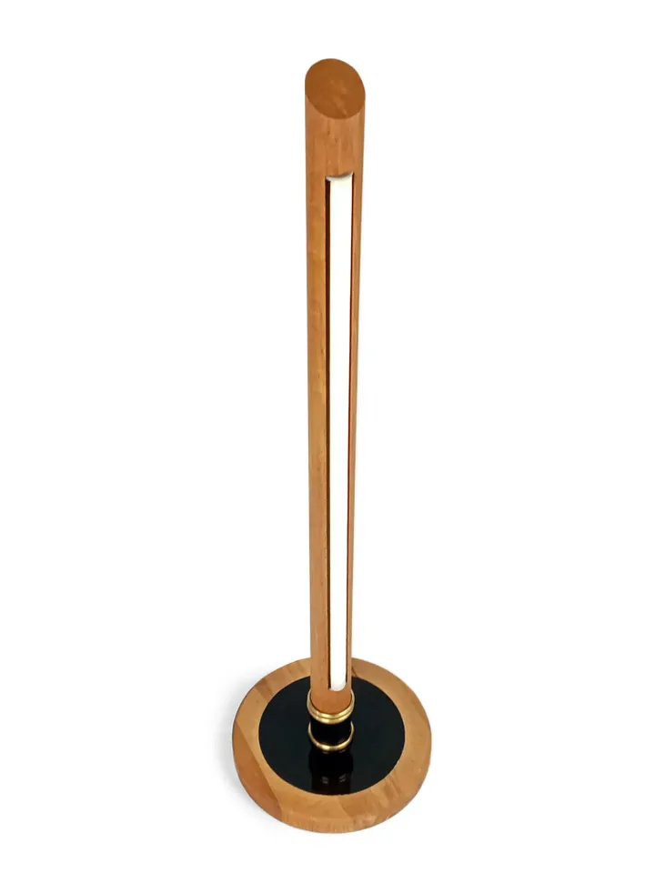 Cylinder LED table lamp, modern desk light, wooden tube bedside lamp