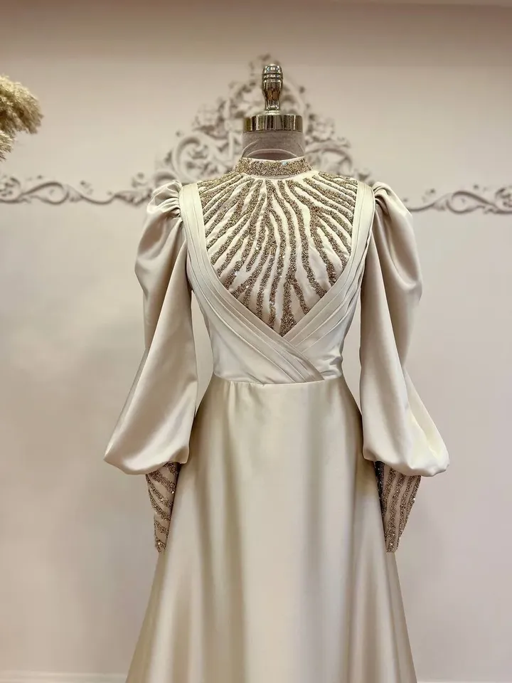 AHUNARE HIJAB - Wedding Dress, Muslim Evening Gown, Nikah, Islamic Wedding, Engagement, Bridesmaid,
