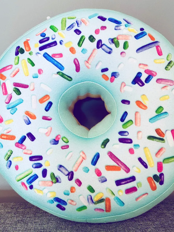Donut Pillow small / birthday decoration / Food Pillow / Kids room / donut mint / Donut gift / Donut decor