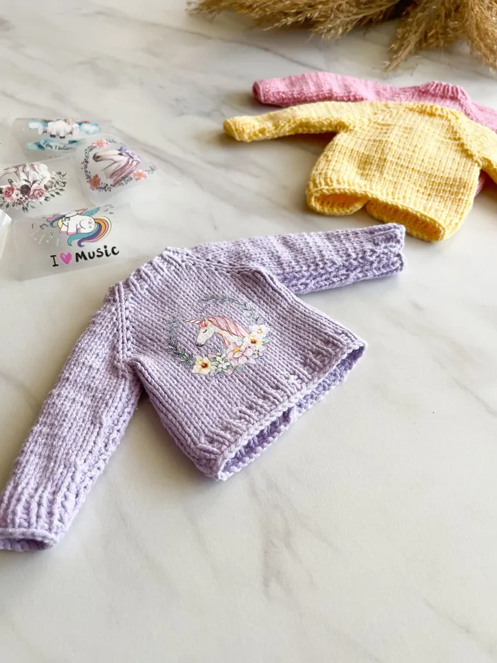 Paola Reina knitted sweater cardigan with print casual basic pastel