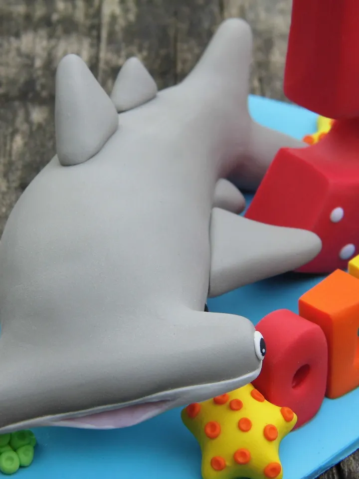 Hammerhead shark cake topper, Under the sea birthday party, Birthday cake topper, Hammerhead shark figurine, Hammerhead shark kids birthday