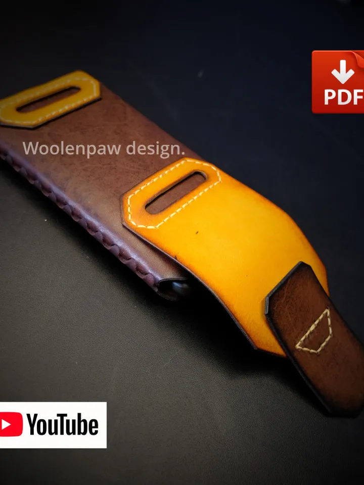 Leather pattern - Phone case - Half stitchless - tree size included. BPC9