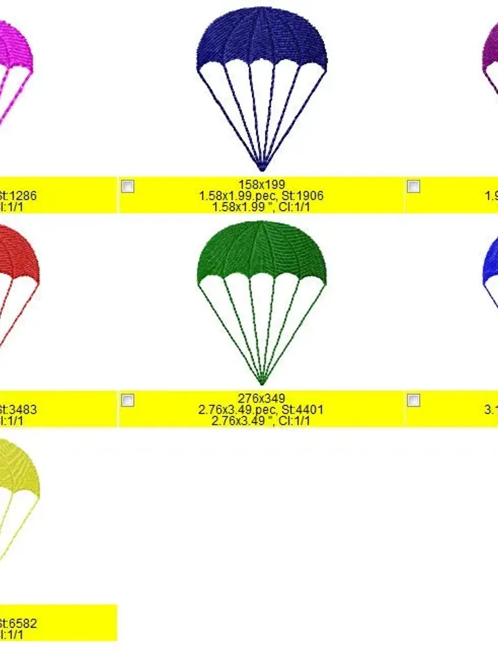 parachute embroidery designs. Machine embroidery design. sport Embroidery. Embroidery Frame. Instant Download.