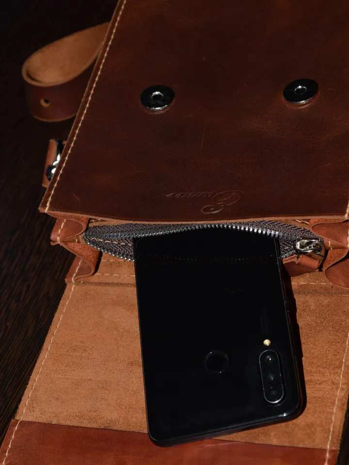 Leather shoulder Bag  - Leather Wax - Shoulder Bag - Vintage Shoulder Bag - Shoulder Bag