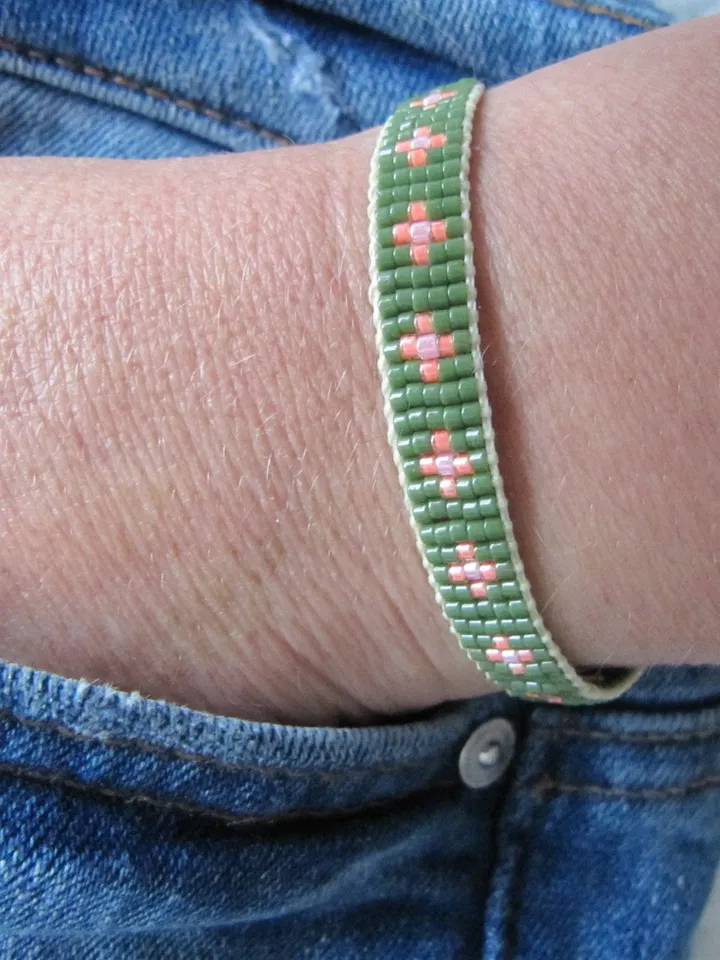 Miyuki bracelet, Bracelets Miyuki delicas, green Miyuki, Boho Miyuki bracelet