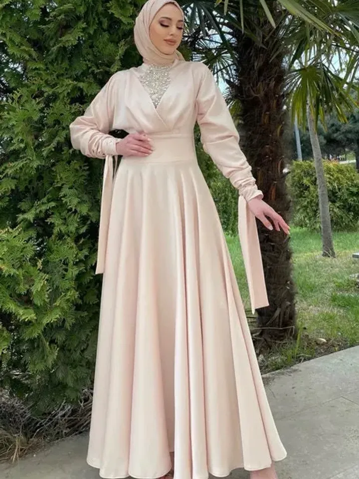 AHUNARE HIJAB - Wedding Dress, Muslim Evening Gown, Nikah, Islamic Wedding, Engagement, Bridesmaid,