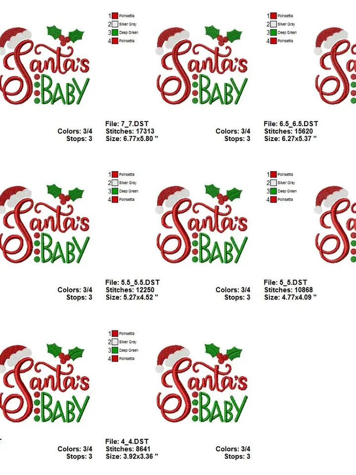Christmas Santas Baby 1st Christmas My first Christmas Claus hat New Year Design applique for Machine Embroidery