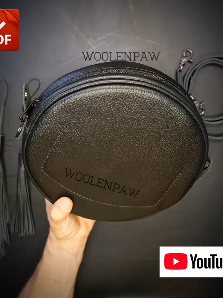 Lady's round bag - PDF leather pattern. BG21