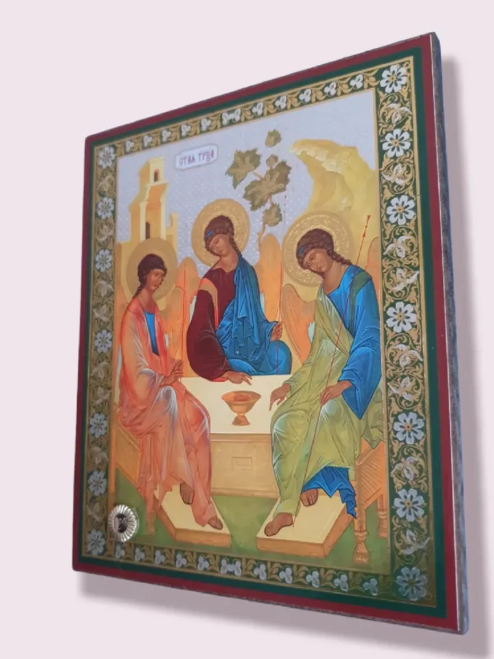 St Trinity icon | piece of the Oak of Mamre | wooden blessed icon | 5 1/4 x 4 3/8" free shipping