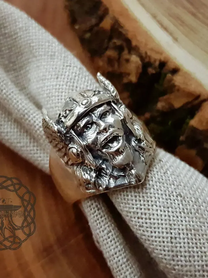 Thor Ring, Viking Helmet Ring, Viking Ring, Sterling Silver Ring, Viking Jewelry, Norse Ring, Norse Jewelry