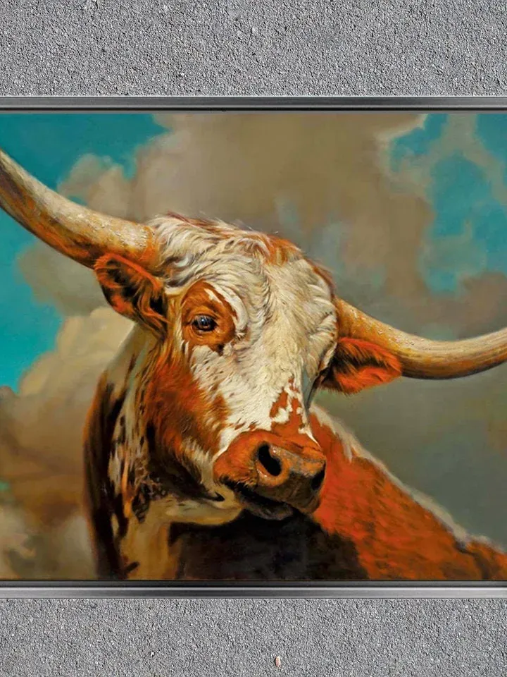 Bull Print on Canvas , Floating Frame Option, Modern Wall Art, Extra Large Canvas Wall Art