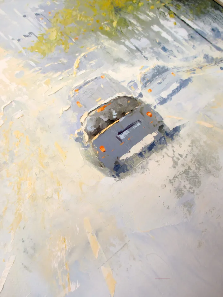 Original Oil Painting "SUMMER CITY" San Francisco Painting on Canvas Modern City Original Art by "Walperion Paintings"
