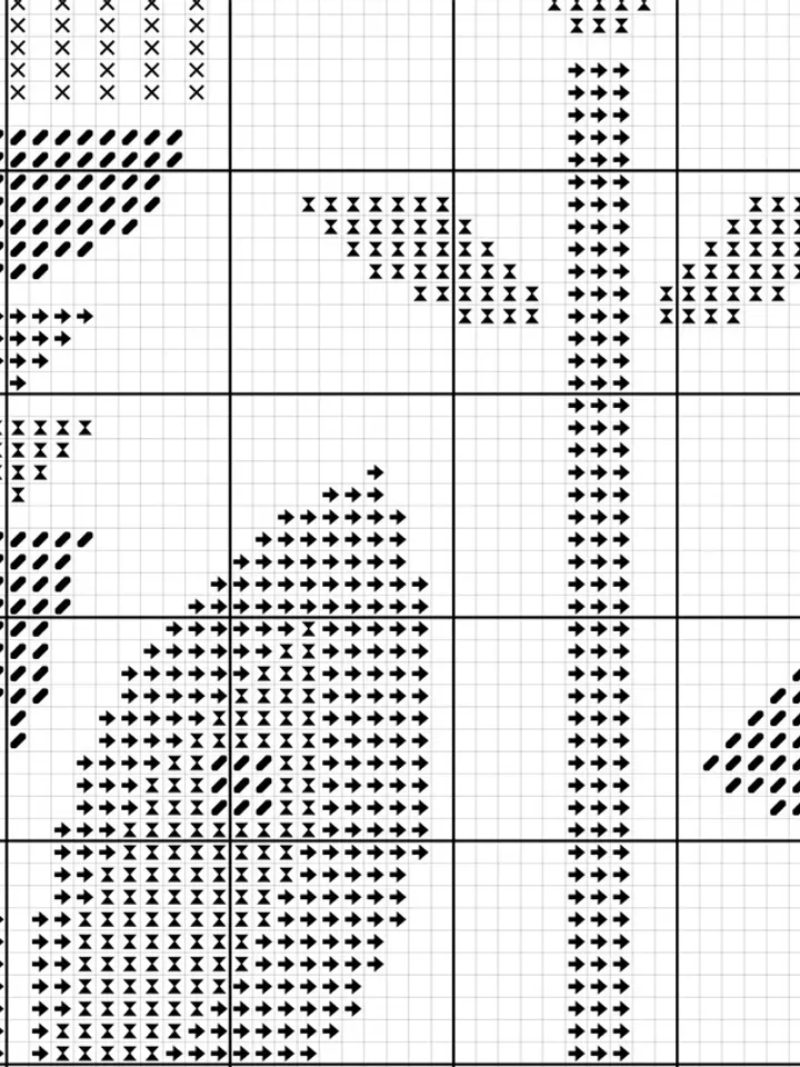 Abstract Flowers cross stitch pattern. Scandi cross stitch pattern. Folk cross stitch pattern.