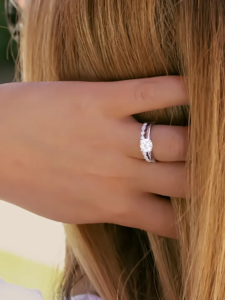 ROUND CUT RING | Round Cut Moissanite Diamond Ring Band | 1.5 Ct Diamond Wedding Ring | Gift For Wedding | Handmade Solitaire 14k Gold Ring
