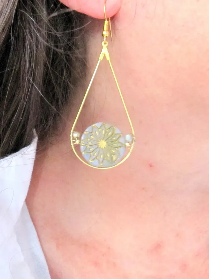 Handmade boho earrings, long earrings, hippie style earrings, summer earrings, bohemial cristal beads jewelry, blue jewelry