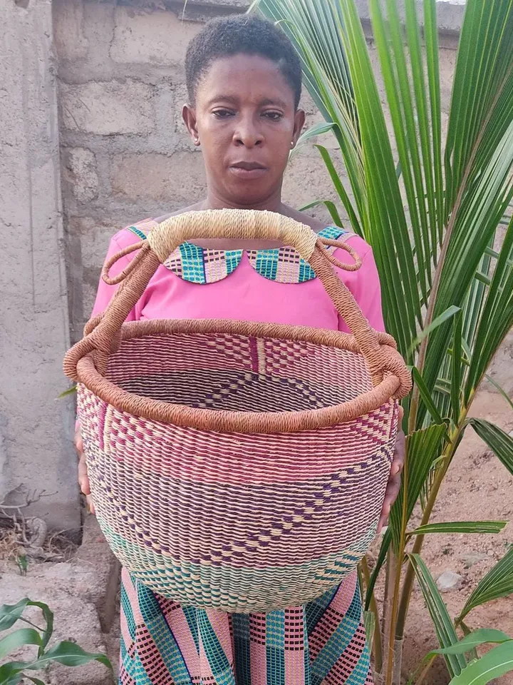 Personalized Easter Basket, Halloween Gift Basket, Large Woven Basket, Bolga Basket, Eco Friendly Bag, Toy Storage, Handmade Basket