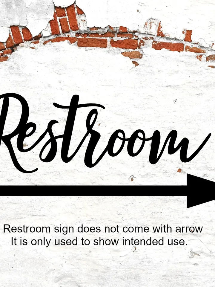 Arrow Sign, Metal Pointing Arrow, Restaurant Decor, Arrow for directions to Restroom, Bathroom, Exit or anywhere you need an arrow direction