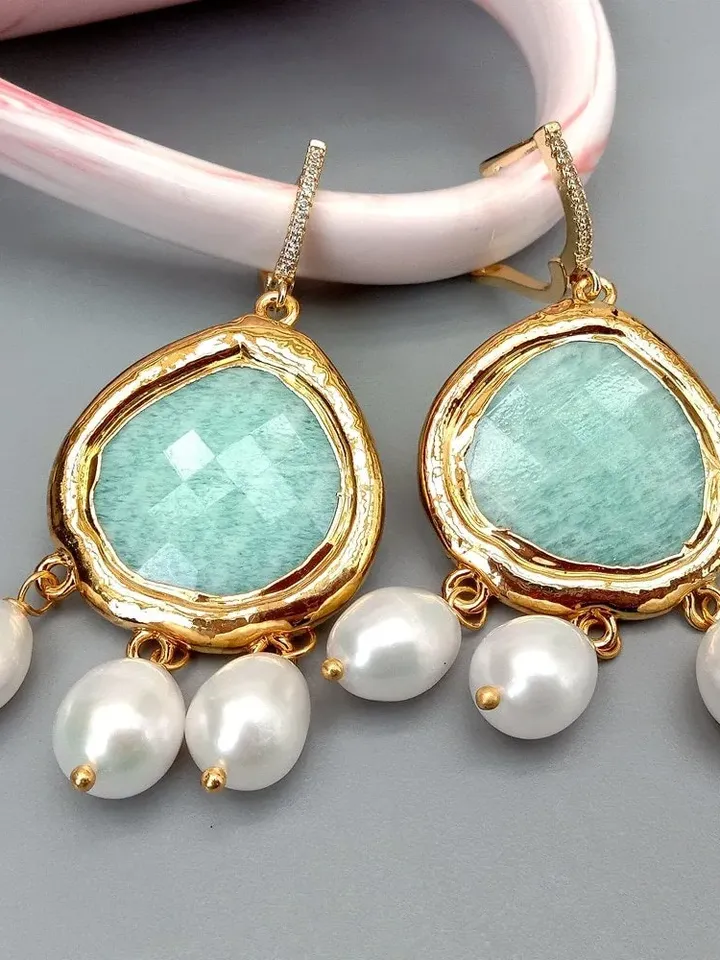 Amazonite Earrings, Real Amazonite Drop Earrings, Amazonite Stone Earrings, Amazonite Jewellery, Amazonite Drop Earrings, Gemstone Earrings