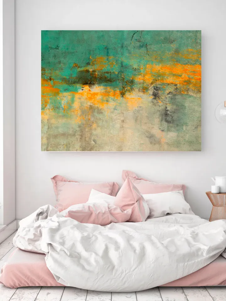 Large canvas art, Narrow wall art, Long narrow art, Over Bed Wall Decor, horizontal wall art, Canvas wall art, Original painting, Artworks