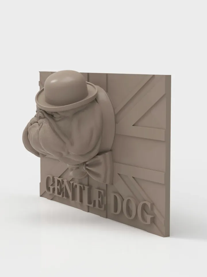 3D Model STL CNC Router file 3dprintable GentleDog Panel