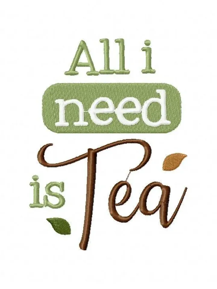 5 Tea Time Quotes Embroidery Design Pack 1,7 sizes,Chop it, Match Instant Download,Digital Machine,Holiday Applique Design,Gnomes Embroidery