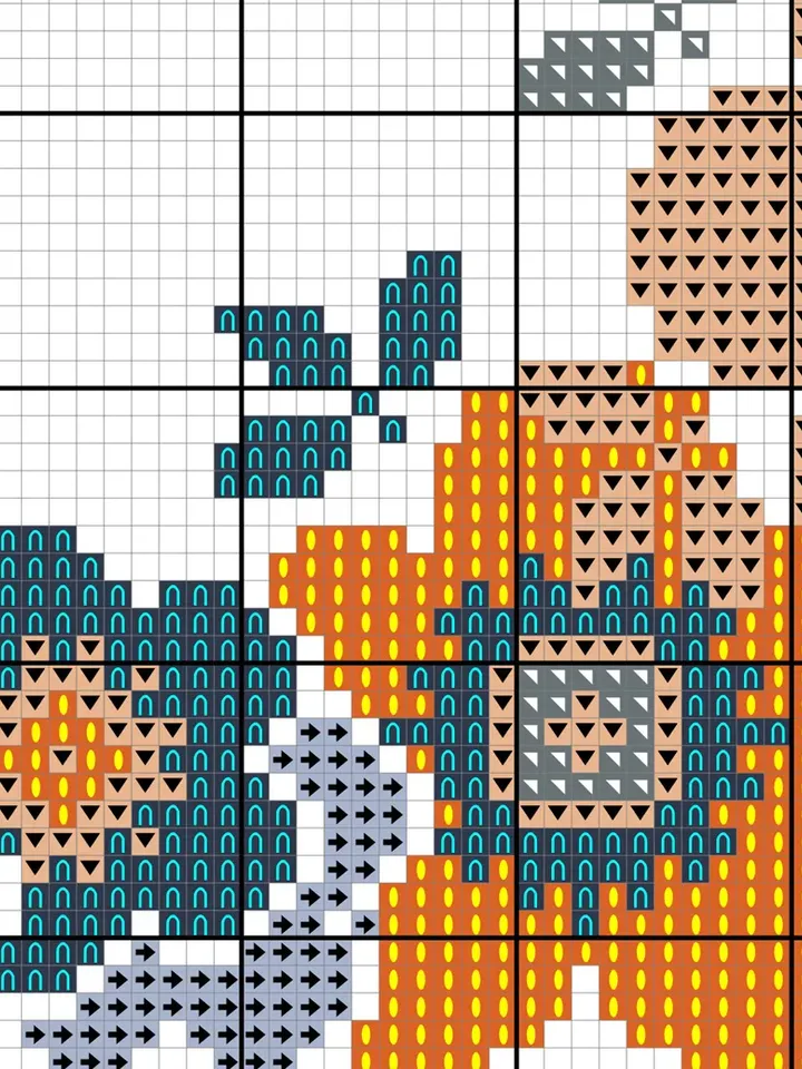 Wreath Cross Stitch Pattern. Floral border cross stitch. Flower frame cross stitch.