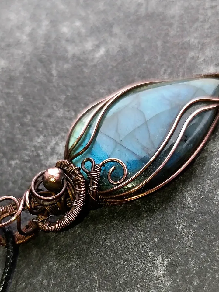 Labradorite Necklace, Blue Flash Labradorite Drop Pendant, Minimalist Jewelry, An Easter present for my sister