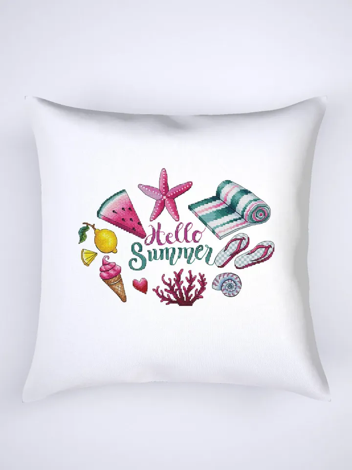 Summer Cross Stitch Pattern PDF, Summer Sampler Embroidery, Modern Cross Stitch, Easy Counted Cross Stitch, Instant Download