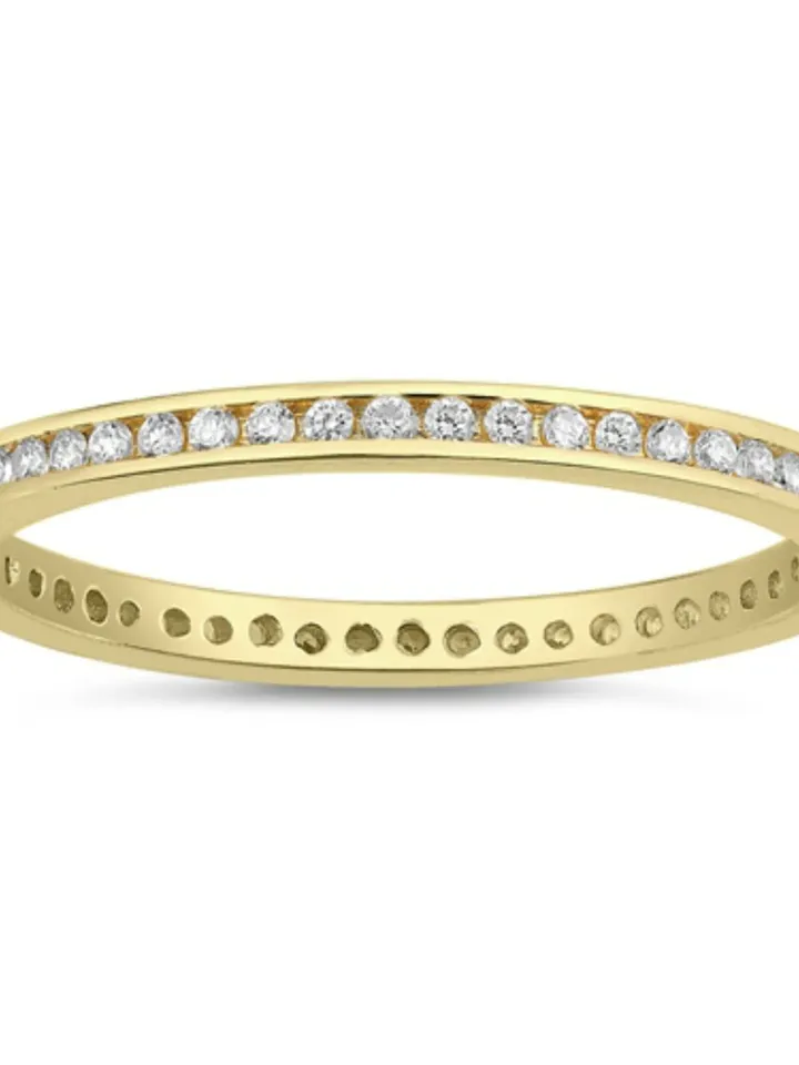 Gold Toe Ring, Gold Thumb Ring, Toe Rings, Gold Eternity Clear Crystal Toe Ring, Eternity Thumb Ring, Wedding Band, Ring Guard, Size 1 to 10