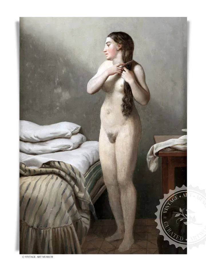 Nude Painting Vintage Print Naked Woman, Antique Female Body Wall Art Printable Home Decor Digital | 79