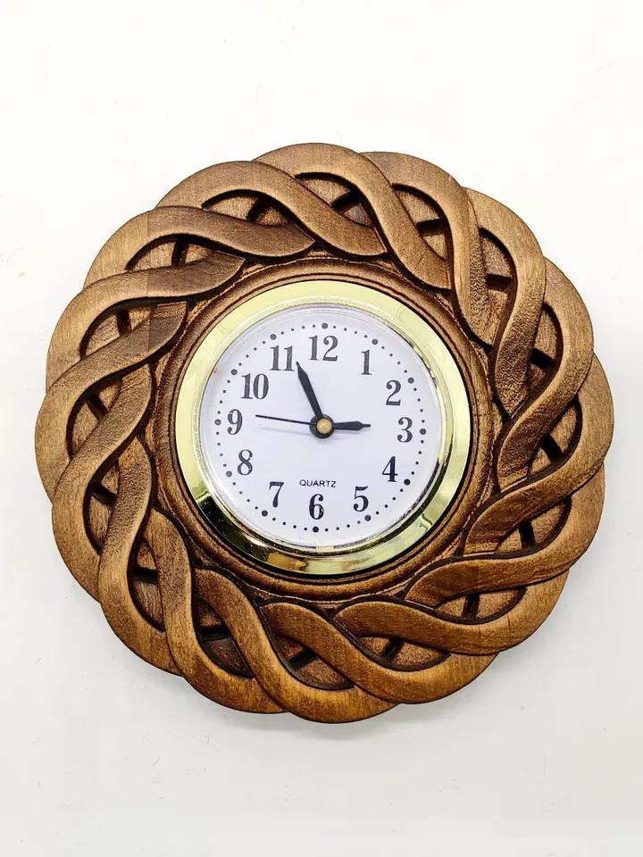 Modern wall clock, Wooden clock, Rustic wall clock, Wooden wall clock, Wooden Carver Panel, Wooden wall decor, carved wood wall art