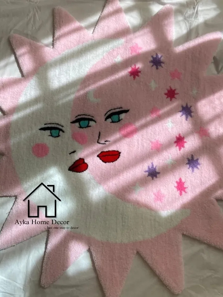 Moon Pomo Woolen Area Rug For Hall Kitchen Living Room Bed Room Bath Room Dining Room Kids Room Carpet / Album Rug / Christmas Gift