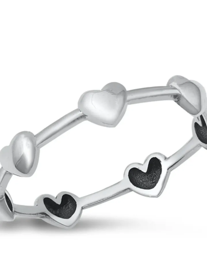 Heart Ring, Heart Toe Ring, Love Ring, Open Heart Ring, Heart Ring, Boho Ring, Silver Stacking Ring, Braid Ring, Minimalist Heart Ring