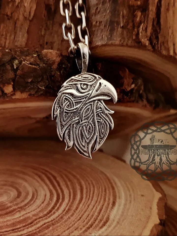 Celtic Eagle Pendant, Celtic Necklace, Animal Necklace, Celtic Pendant, Sterling Silver Eagle, Celtic Jewelry