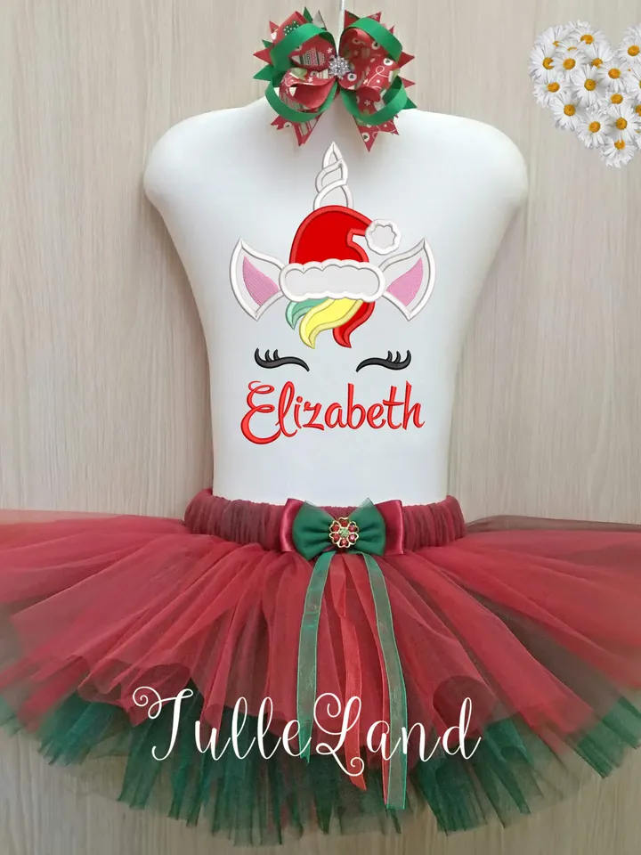 Christmas Unicorn Horn Crown Santa Hat Head Face Magical Reindeer Design applique for Machine Embroidery