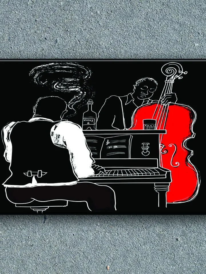 Pianist Print on Canvas , Floating Frame Option, Modern Wall Art, Extra Large Canvas Wall Art