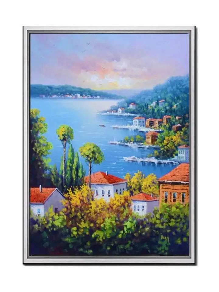 İstanbul Landscape Print on Canvas , Floating Frame Option, Modern Wall Art, Extra Large Canvas Wall Art