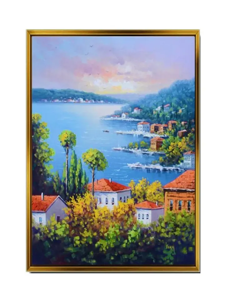 İstanbul Landscape Print on Canvas , Floating Frame Option, Modern Wall Art, Extra Large Canvas Wall Art