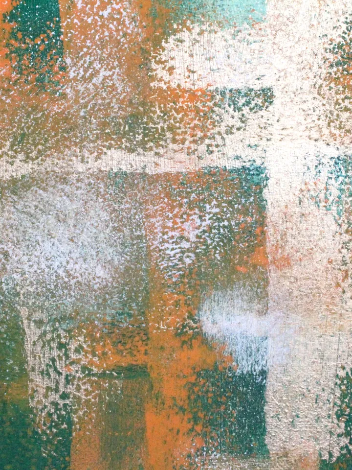 Abstract interior painting original acrylic art green artwork 12" by 16"