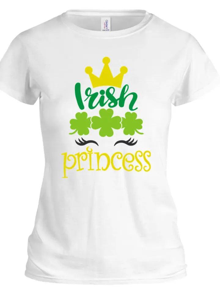 St Patricks Day Irish Princess Lucky Green shamrock Irish Clover digital design Cricut svg dxf eps png ipg pdf cut file