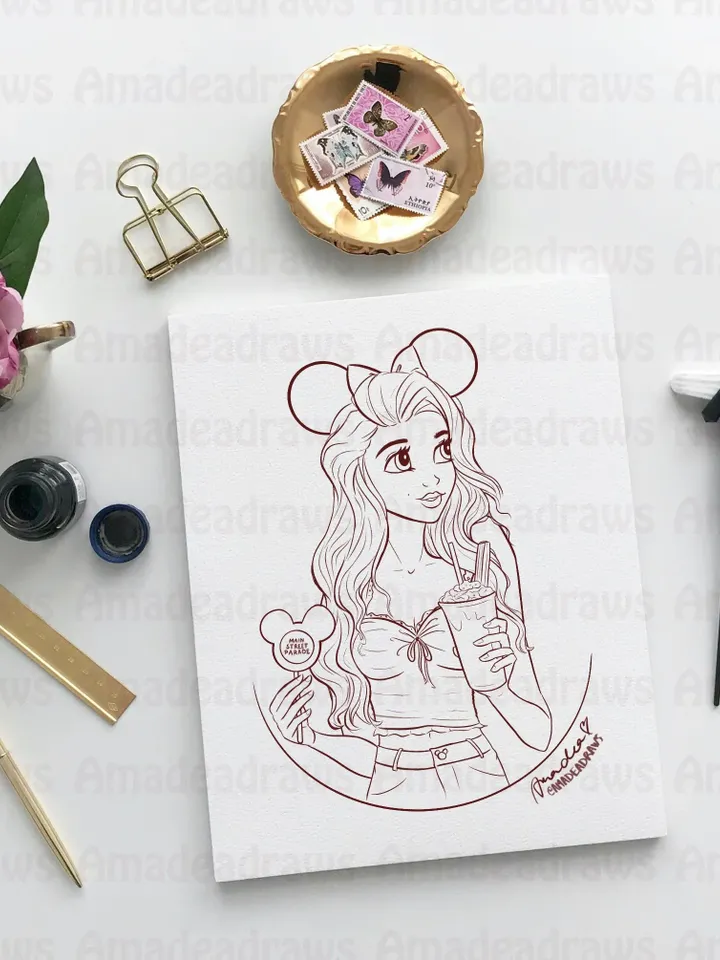 Modern Princesses Coloring Book/Digital/Instant Download
