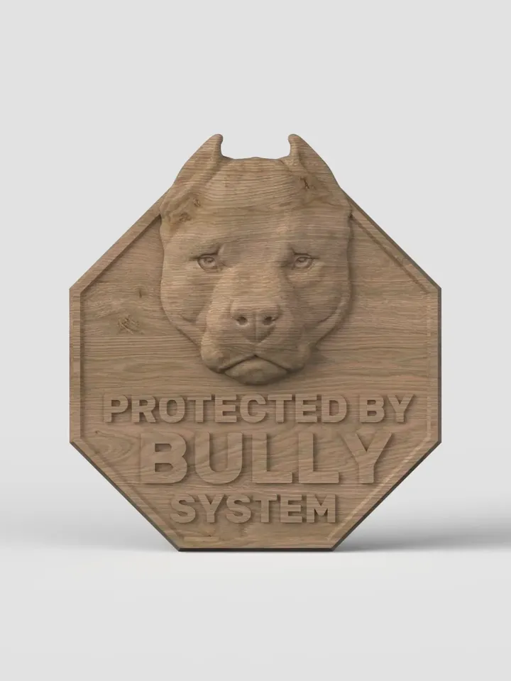 3D Model STL CNC Router file 3dprintable Pitbull Panel