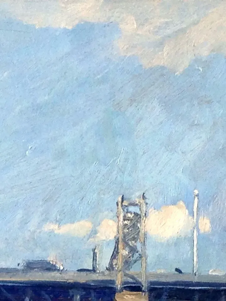 8x12 New York Cityscape Painting -Harlem River Bridges/NYC- 8x12 Oil on Panel, Industrial Realist Original, American Impressionist Fine Art