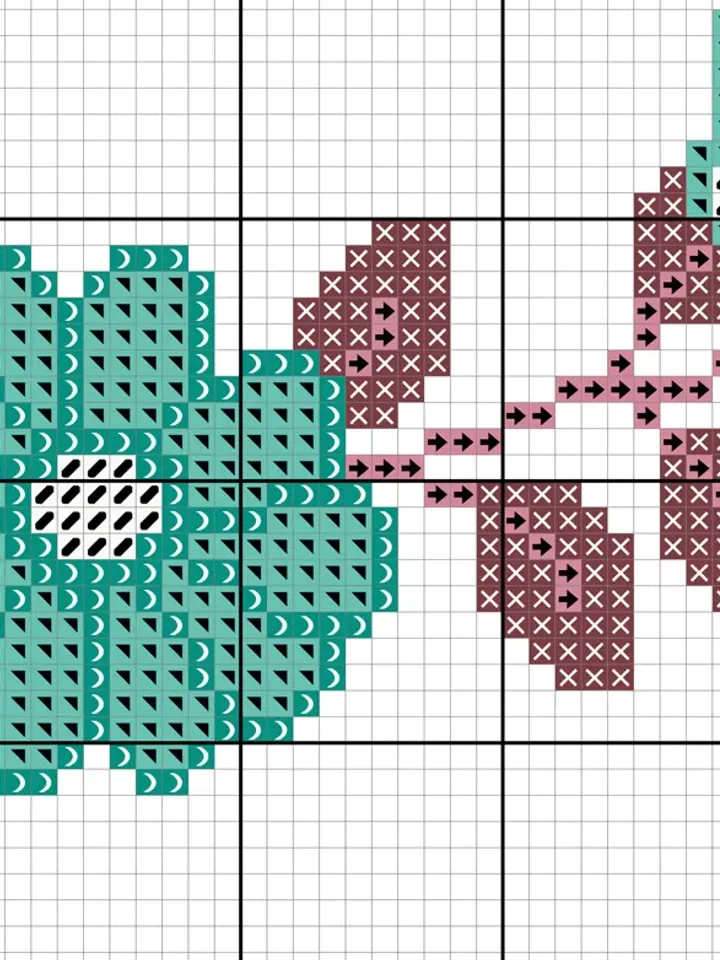 Floral border cross stitch pattern. Floral Wreath cross stitch pattern. Easy cross stitch.