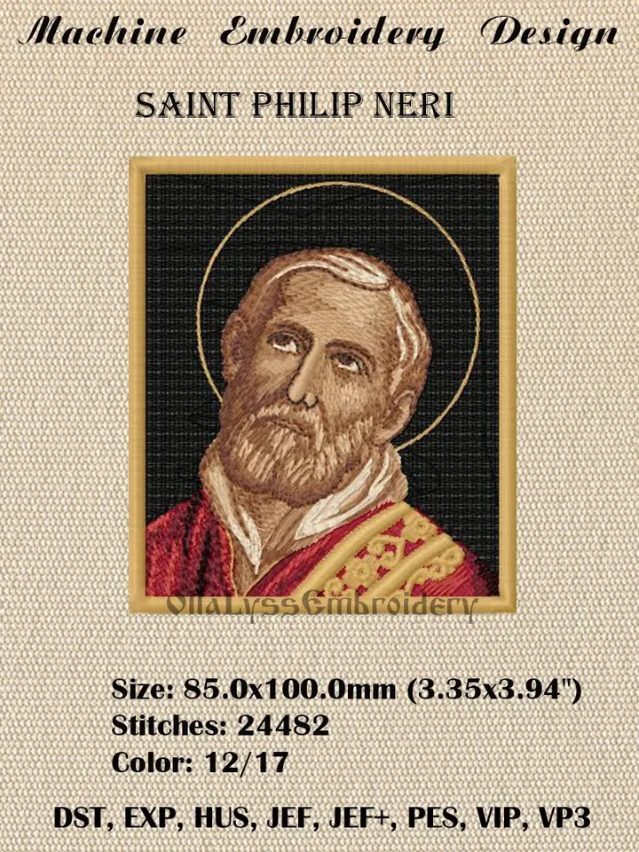 Saint Philip Neri embroidery design