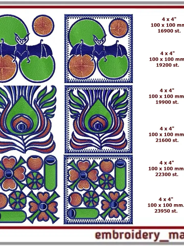 Set of 22 plant machine embroidery designs In the hoop project