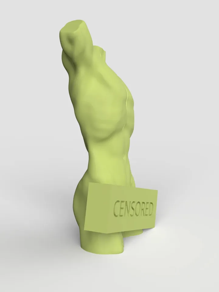 3D Model STL CNC Router file 3dprintable Torso Censored Statuette